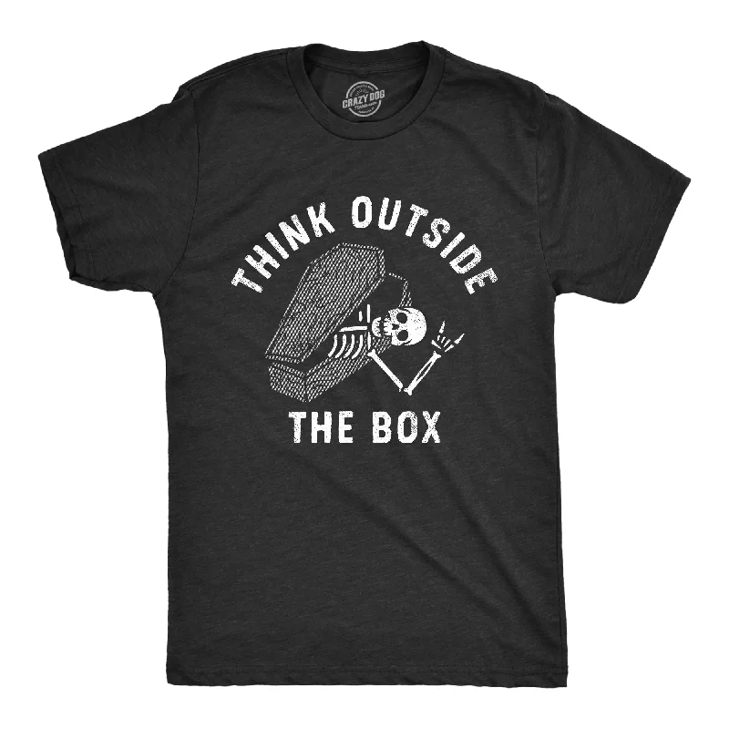 Men's short - sleeve linen t - shirts for summer beach outingsThink Outside The Box Coffin Men's T Shirt Men's short - sleeve linen t - shirts for summer beach outingsThink Outside The Box Coffin Men's T Shirt