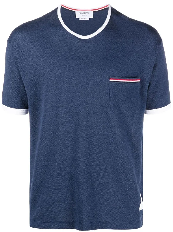 Men's organic cotton crew - neck t - shirts for everyday comfortThom e Men's T-Shirts And Polos blue Men's organic cotton crew - neck t - shirts for everyday comfortThom e Men's T-Shirts And Polos blue