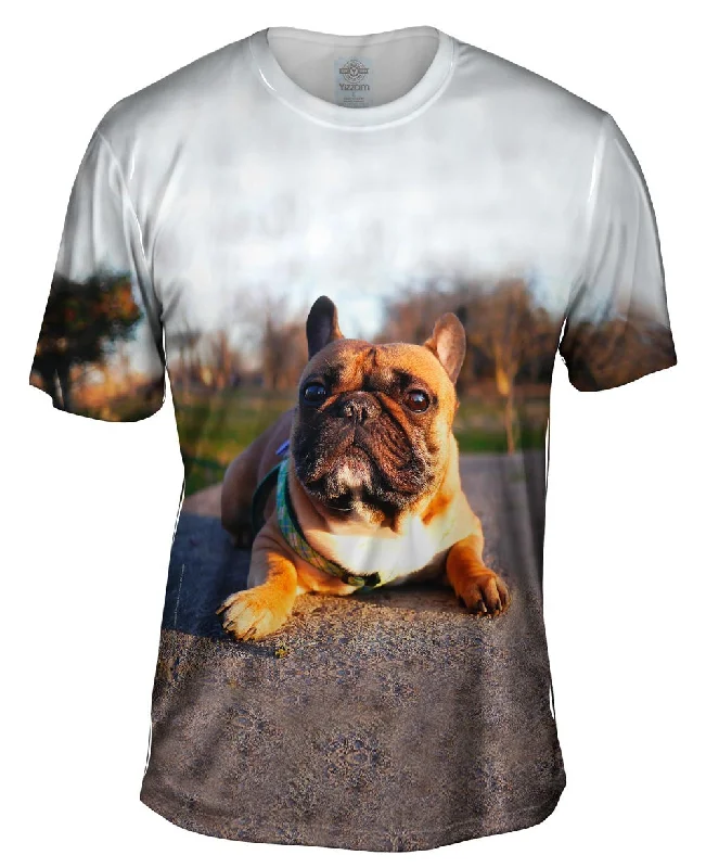Men's printed Hawaiian t - shirts for tropical vacationsThundering French Bulldog