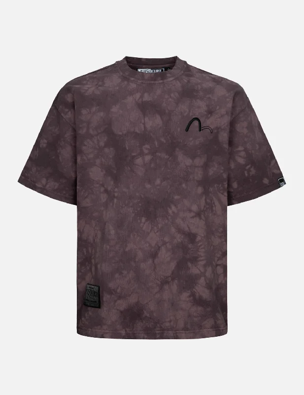 Men's antimicrobial t - shirts for odor - free freshness during travelTie-Dye with Seagull Embroidery Loose Fit T-Shirt Men's antimicrobial t - shirts for odor - free freshness during travelTie-Dye with Seagull Embroidery Loose Fit T-Shirt