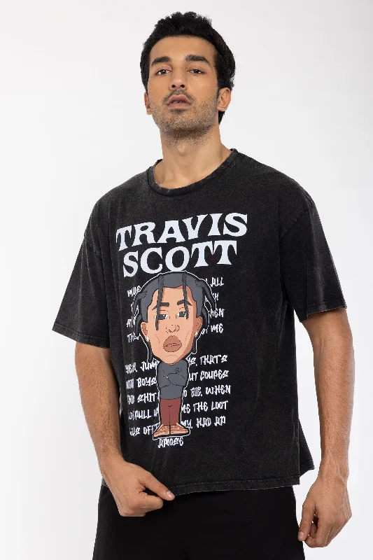 Men's eco - friendly recycled t - shirts for sustainable fashion choicesTravis Scott Faded Oversized T-shirt Men's eco - friendly recycled t - shirts for sustainable fashion choicesTravis Scott Faded Oversized T-shirt