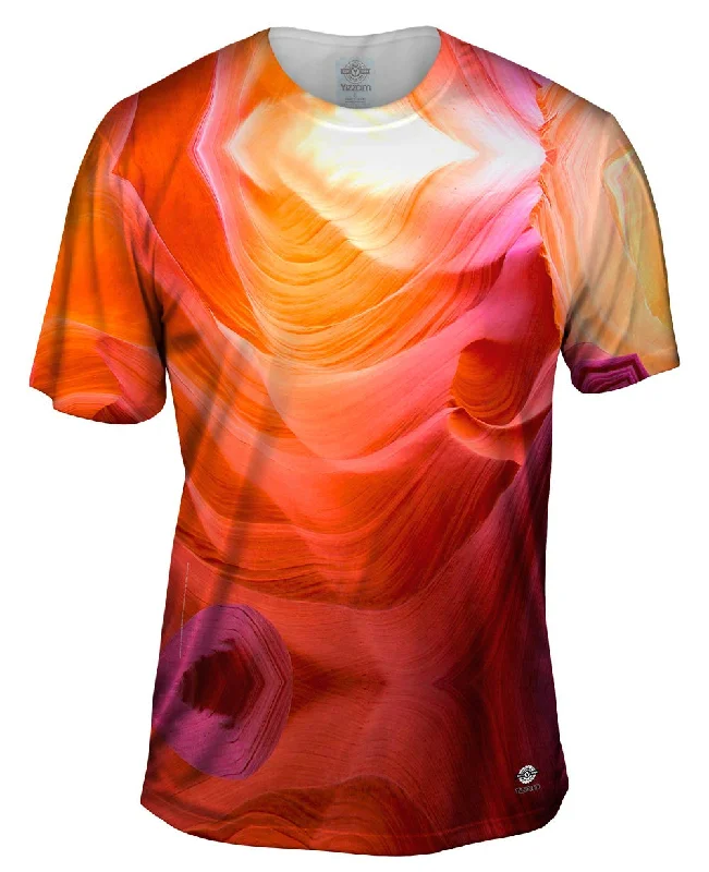 Men's tie - dye t - shirts with a bohemian styleTribal Aztec Sandstone Orange