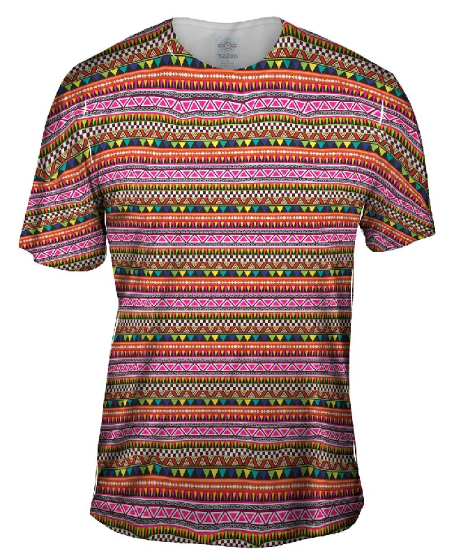 Men's lightweight performance t - shirts for running marathonsTribal Colorful Aztec Warrior Men's lightweight performance t - shirts for running marathonsTribal Colorful Aztec Warrior