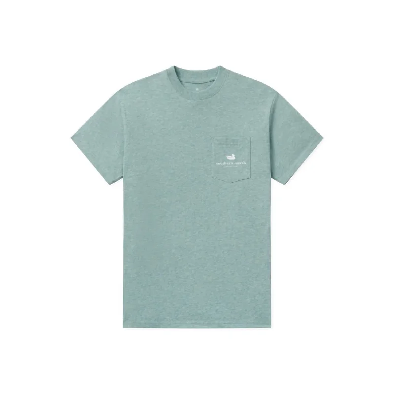 Men's thermal t - shirts with a high - neck design for cold weatherUnisex Cotton Festival Tee In Washed Moss Blue Men's thermal t - shirts with a high - neck design for cold weatherUnisex Cotton Festival Tee In Washed Moss Blue