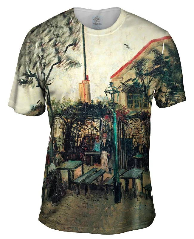 Men's ribbed t - shirts with a textured finish for added styleVan Gogh -"Terrace of La Guinguette" (1886) Men's ribbed t - shirts with a textured finish for added styleVan Gogh -"Terrace of La Guinguette" (1886)