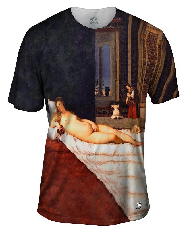Men's plus - size pocket t - shirts with a classic lookVenus of Urbino - "Tiziano Vecellio" (1538) Men's plus - size pocket t - shirts with a classic lookVenus of Urbino - "Tiziano Vecellio" (1538)