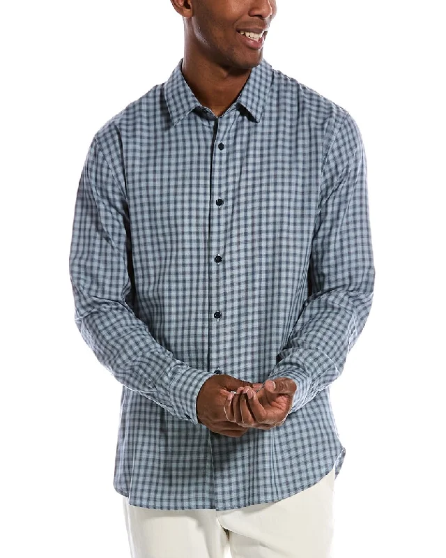 Men's printed Hawaiian t - shirts for tropical vacationsVince Fairview Shadow Plaid Shirt Men's printed Hawaiian t - shirts for tropical vacationsVince Fairview Shadow Plaid Shirt