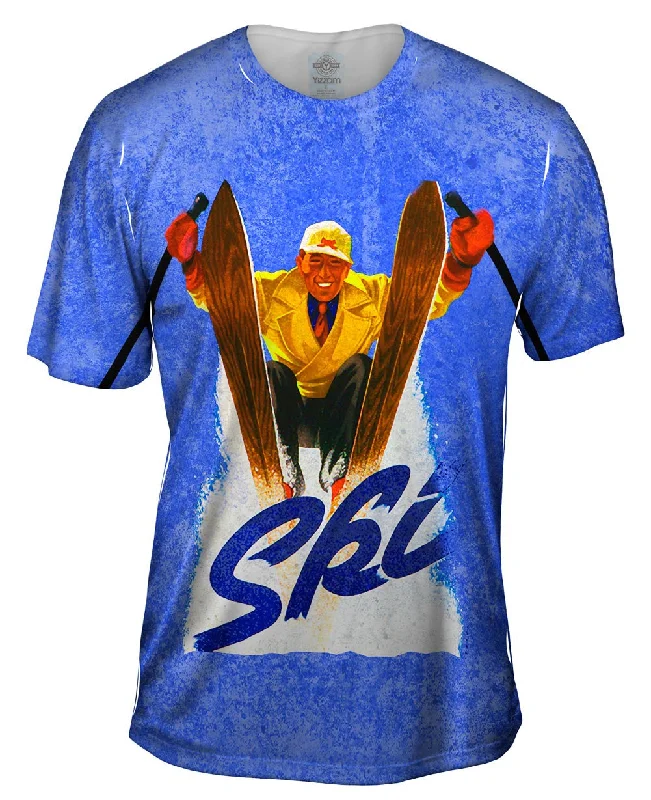 Men's distressed denim - look t - shirts with a rugged appealVintage Ski Poster 047