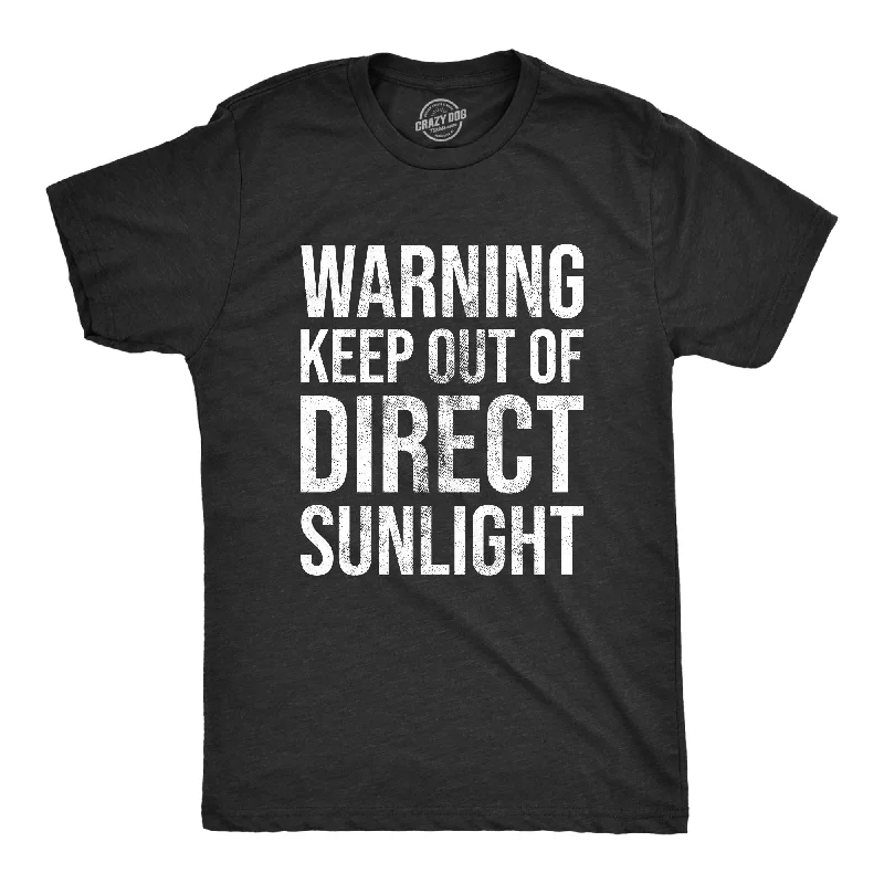 Men's long - sleeve henley t - shirts with button - down placketsWarning Keep Out Of Direct Sunlight Men's T Shirt Men's long - sleeve henley t - shirts with button - down placketsWarning Keep Out Of Direct Sunlight Men's T Shirt
