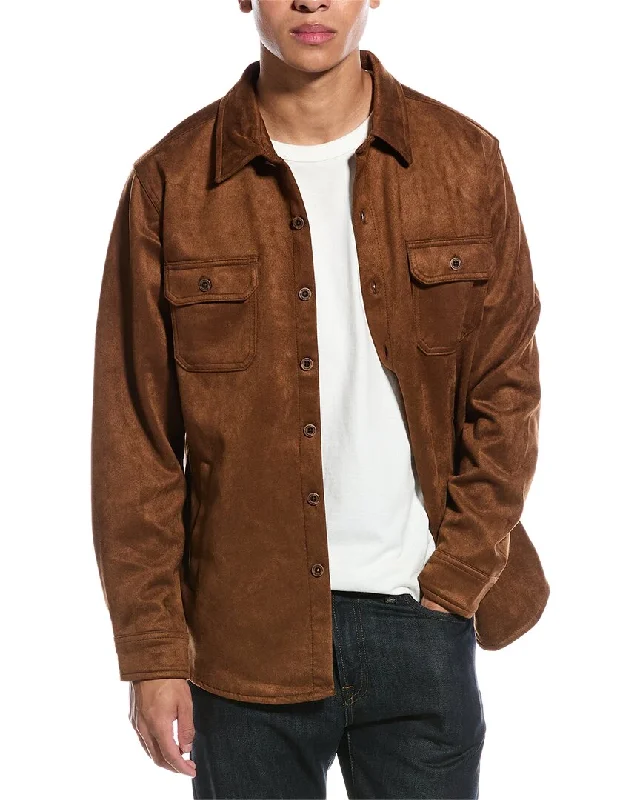 Men's button - front t - shirts with a unique artistic printWEATHERPROOF VINTAGE Microsuede Shirt Jacket Men's button - front t - shirts with a unique artistic printWEATHERPROOF VINTAGE Microsuede Shirt Jacket