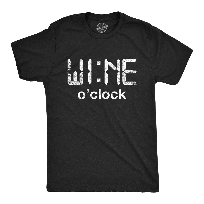 Men's UV - protection t - shirts for outdoor activities in the sunWine O Clock Men's T Shirt Men's UV - protection t - shirts for outdoor activities in the sunWine O Clock Men's T Shirt