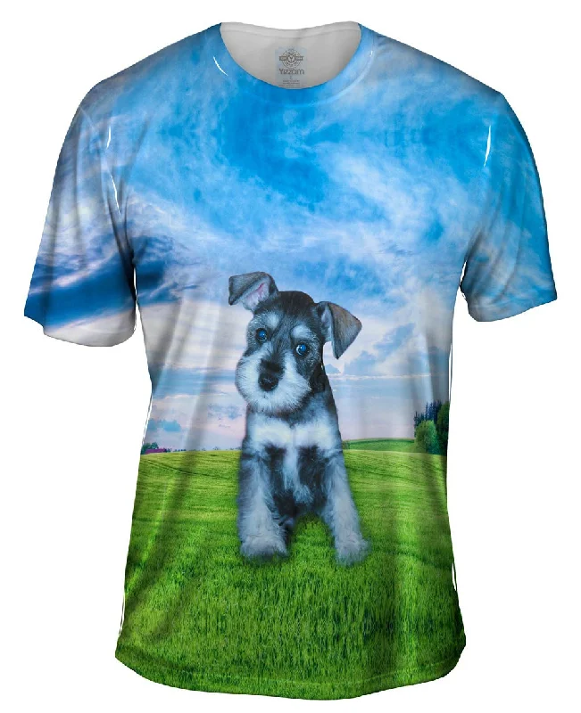 Men's mock - neck t - shirts with a modern and sleek styleWondering Schnauzer